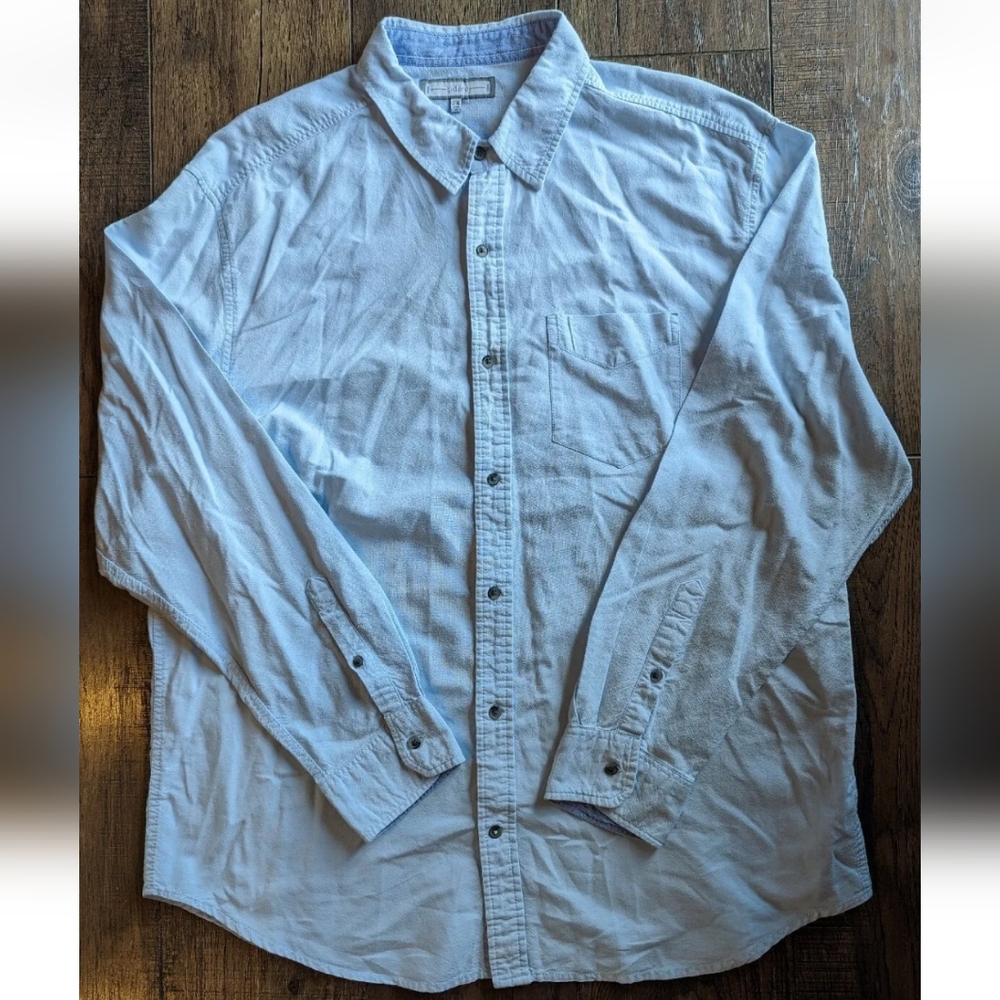 Paper Denim & Cloth PDC Men’s Shirt Size 2X Light Wash Denim Button Down Cotton.
